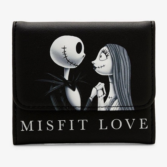 Loungefly The Nightmare Before Christmas Jack & Sally Misfit Love Flap Wallet - Picture 1 of 4